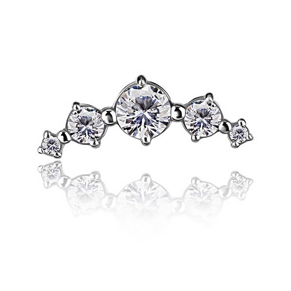 PIERCING LABRET DE ARCO CON CRISTALES