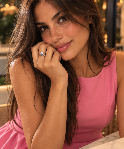 SILVER RING WITH BAGUETTE-CUT CRYSTALS