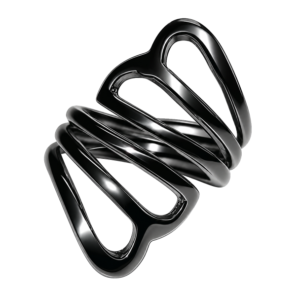 SCHWARZER VERSCHLUNGENER RING