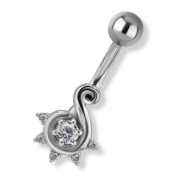 Piercing ombligo Bindi style con zirconia sintética