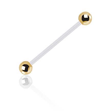 MICRO BARBELL WITH 24k GOLD STEEL BALLS