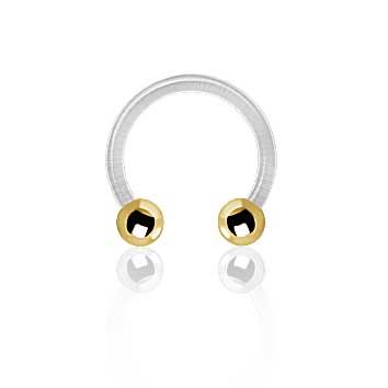 MICRO BARRE CIRCULAIRE AVEC BOULES DORÉES 24k