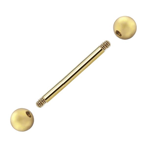 GOLDEN STEEL BARBELL WITH BALLS