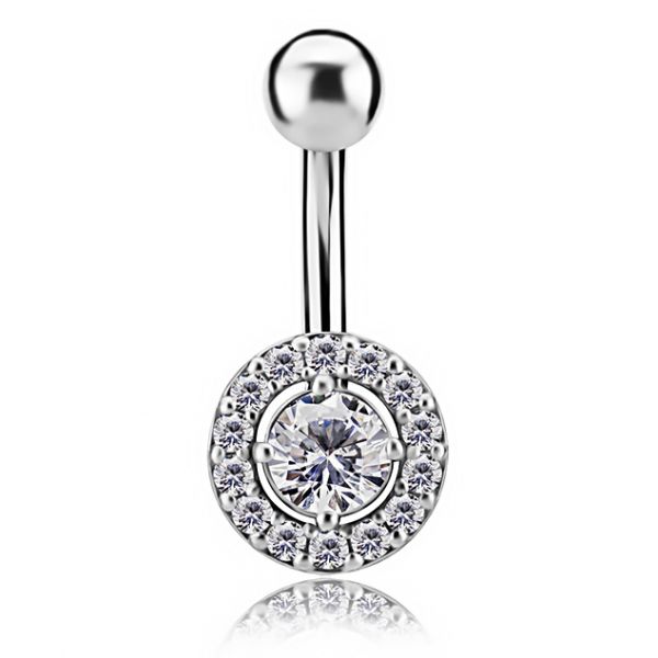 PIERCING PER OMBELICO CON SCUDO DI CRISTALLI