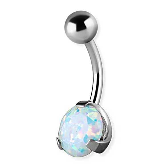 PIERCING NOMBRIL AVEC OPALE SYNTHÉTIQUE