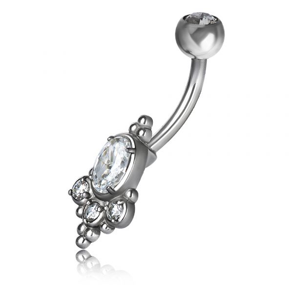Belly button piercing with zirconia