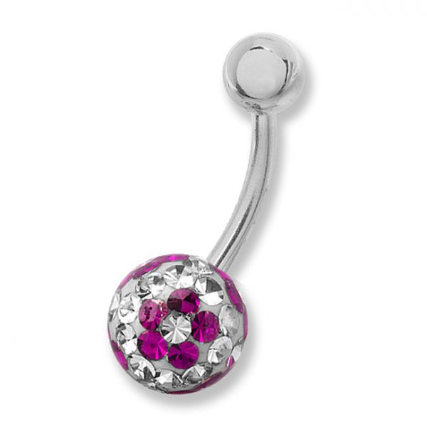 JEWELLED BELLY BUTTON PIERCING WITH CRYSTALS AND EPOXY