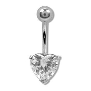 PIERCING NOMBRIL AVEC COEUR DE CRISTAL