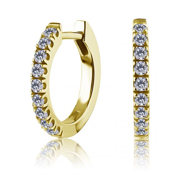 GOLD-PLATED CLICKER EARRINGS WITH CRYSTALS