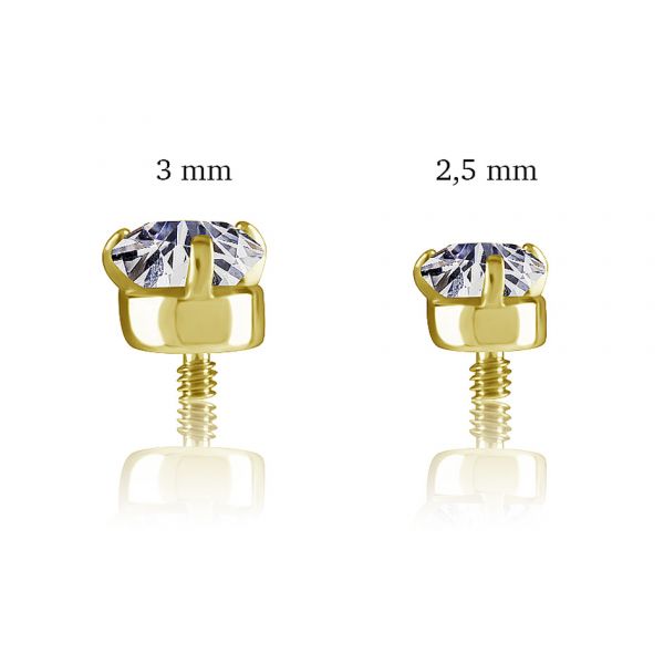 LABRET PLACCATO ORO CON CRISTALLO BIANCO IN PREMIUM CUBIC ZIRCONIA