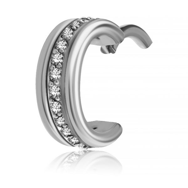 CERCHIO CON CONTORNI IN ACCIAIO E FILA DI CRISTALLI