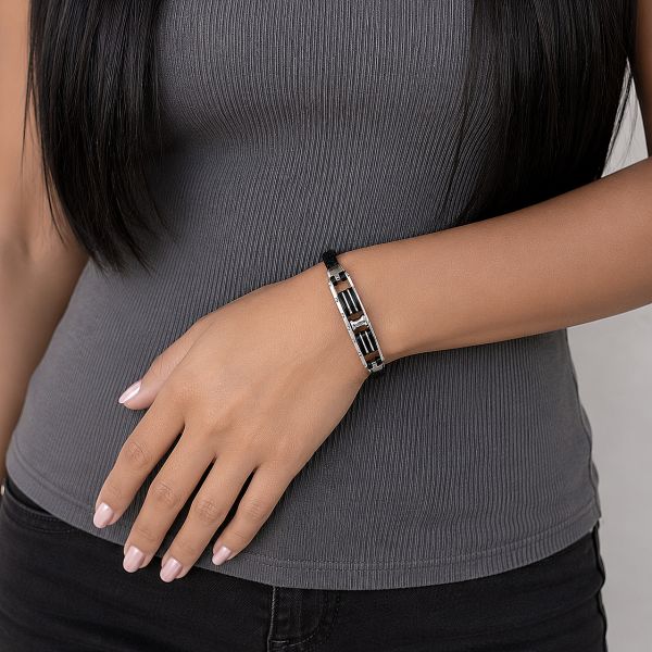 BRACELET EN CUIR TRESSÉ