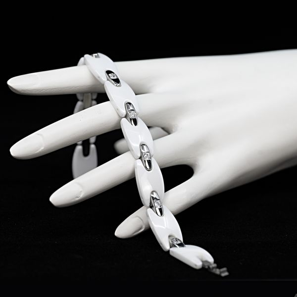 BRACCIALE CON CRISTALLI E CERAMICA