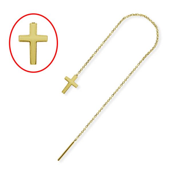 Gold cross with threader chain