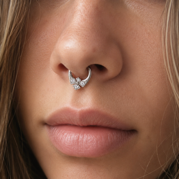 CERCHIETTO CLICKER A CROCE CON PREMIUM ZIRCONIA
