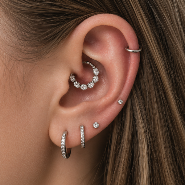 CERCHIETTO CLICKER CON PREMIUM ZIRCONIA OVALI