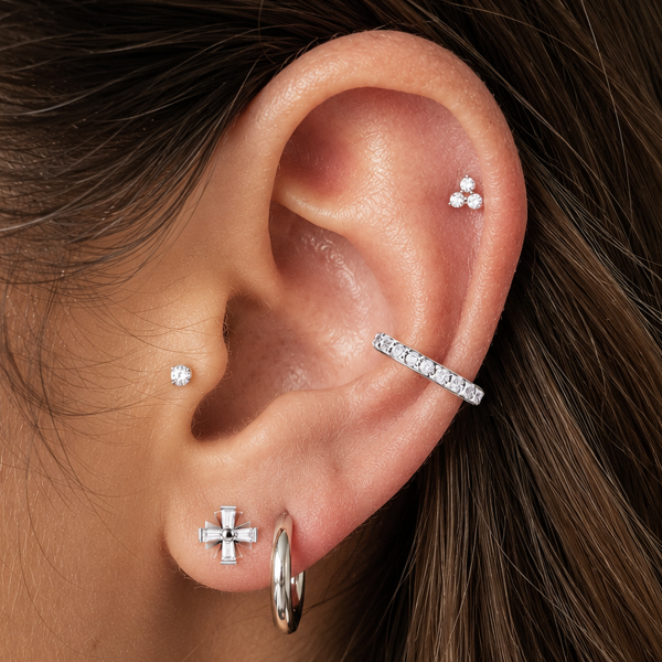 ORECCHINO CLICKER PER CONCH CON CUBIC ZIRCONIA