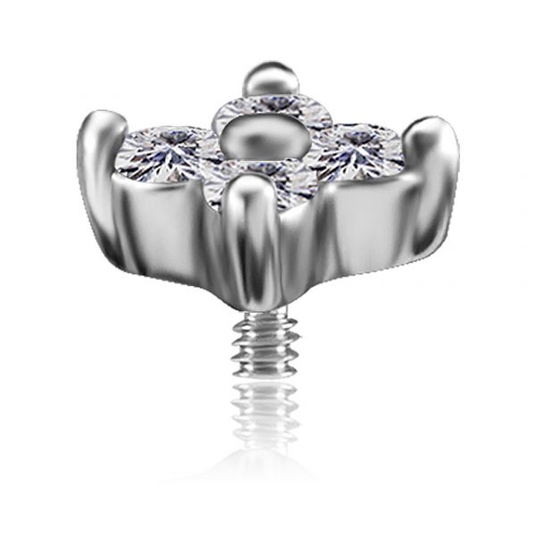 FLOWER-SHAPED ATTACHMENT WITH CUBIC ZIRCONIA
