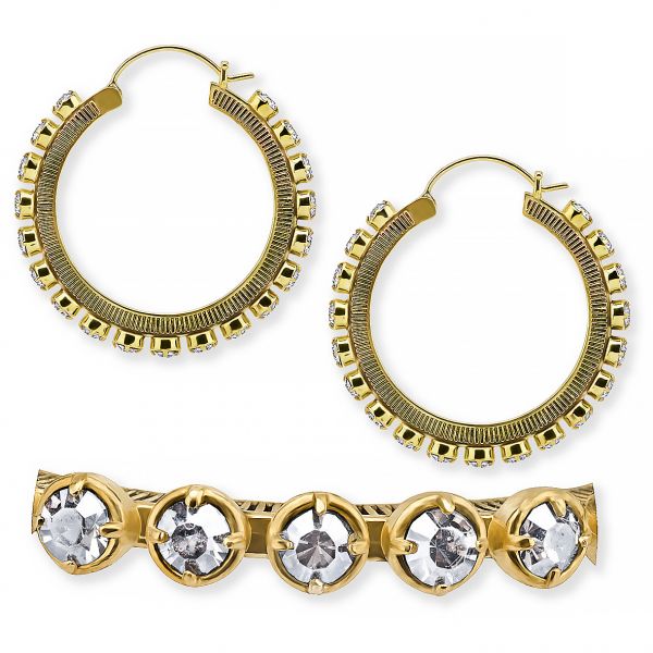 Cercles en laiton avec cristaux Premium