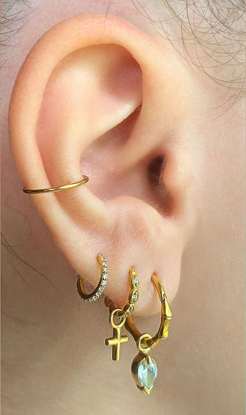 CERCLE CLICKER DORÉ AVEC PREMIUM ZIRCONIA