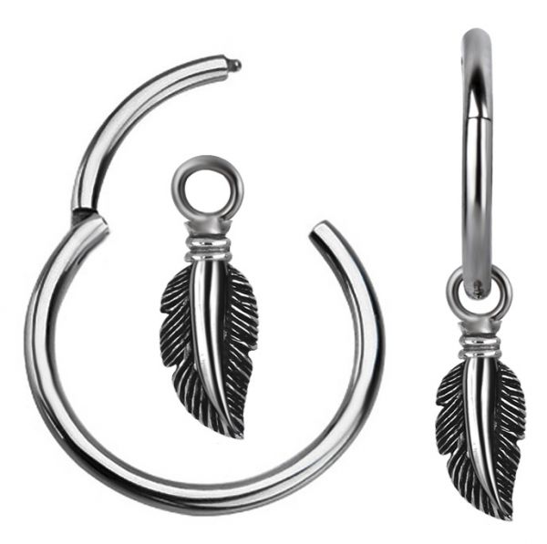 CERCLE ET PENDENTIF AVEC PLUME