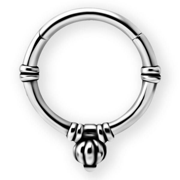 PIERCING CLICKER IN STILE ETNICO CON PALLINA