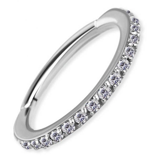 Hand-polished clicker circle with Premium Zirconia crystals