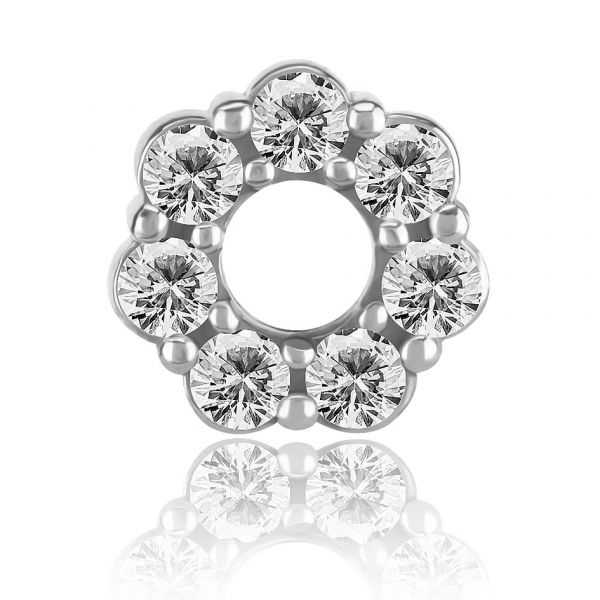 CHARM WITH 7 CRYSTALS ON BOTH SIDES
