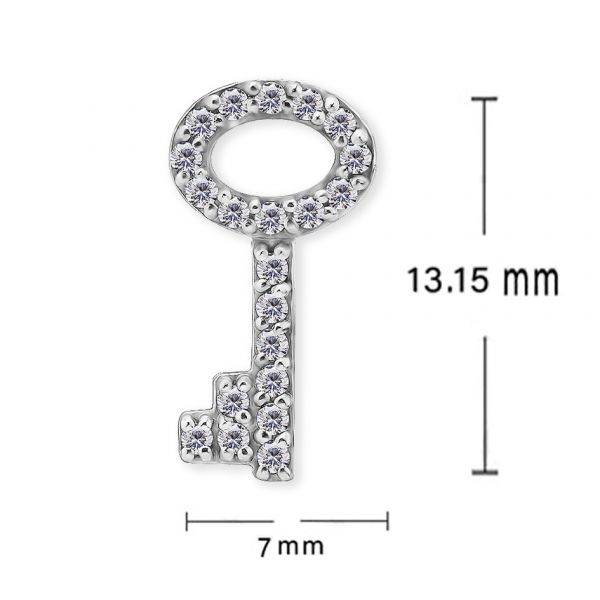 Clé pendentif avec cristaux en zirconie cubique