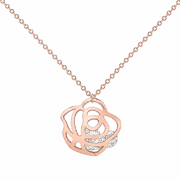 ROSE NECKLACE WITH CRYSTALS
