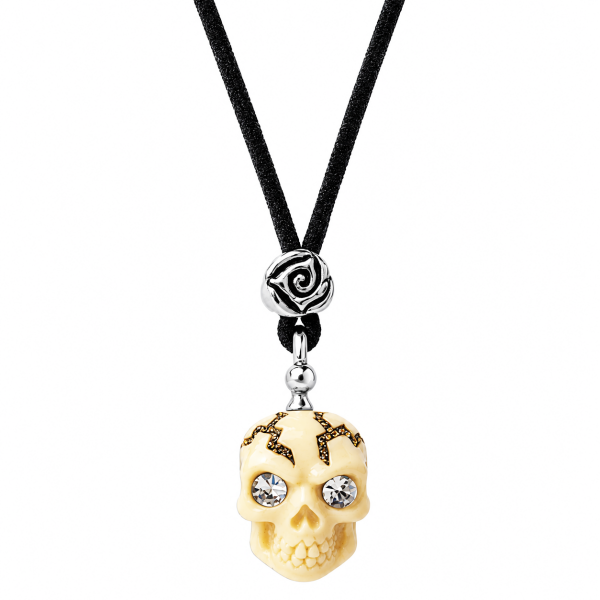 COLLAR CON CALAVERA Y CRISTALES