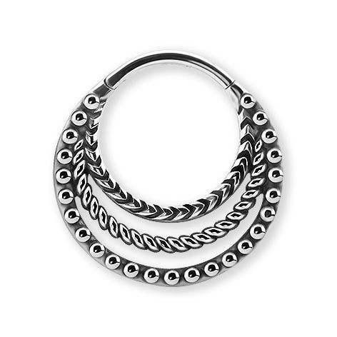 CLICKER RING WITH 3 TRIBAL STRINGS