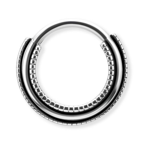 CLICKER RING WITH TRIBAL DECORATION