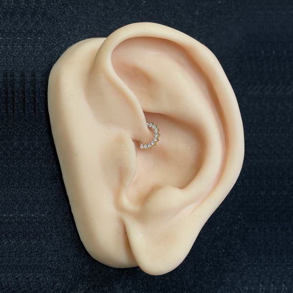 DAITH PIERCING CLICKER WITH CUBIC ZIRCONIA