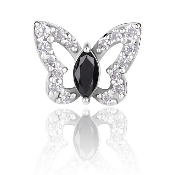 REPLACEMENT THREADLESS JEWEL WITH BUTTERFLY