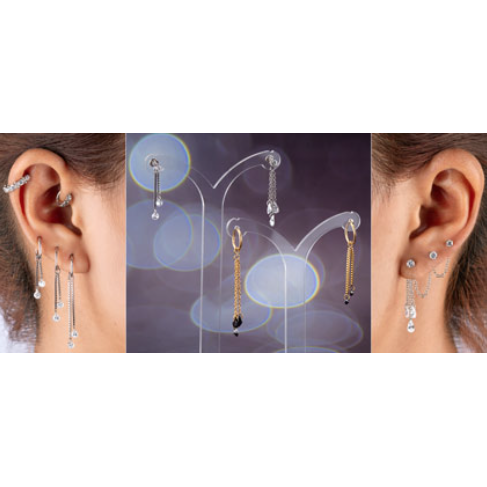 CHARM CON CATENE E CRISTALLI DI ZIRCONIA