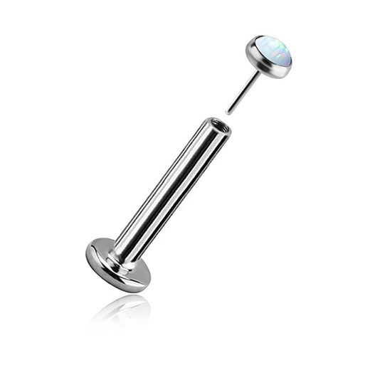 PIERCING LABRET THREADLES WITH LAB OPAL