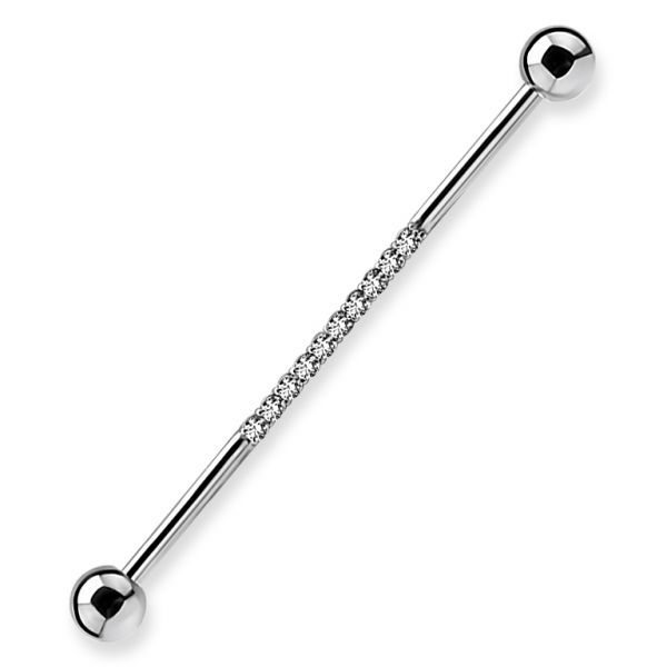 Industrial barbell set with cubic zirconia