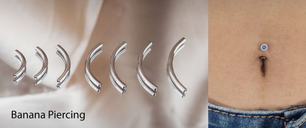 GEBOGENES LABRET-ERSATZTEIL FÜR BAUCHNABELPIERCING
