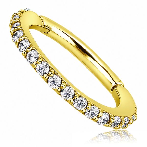 CERCLE CLICKER DORÉ AVEC PREMIUM ZIRCONIA