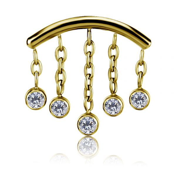 ACCESSORIO PLACCATO ORO PER PIERCING FLAT-HELIX