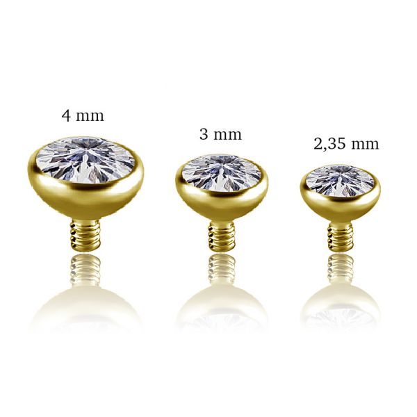 RECAMBIO BAÑADO EN ORO CON CRISTAL BLANCO