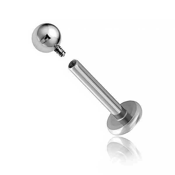 INTERNALLY THREADED LIP PIERCING WITH BALL