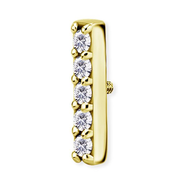 Gold component with rectangle and external thread