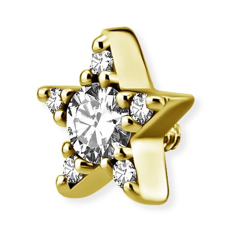 Gold component with star and external thread