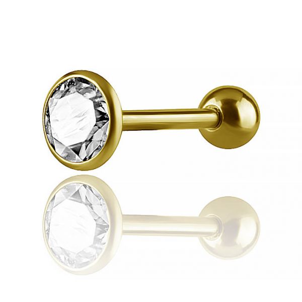 Golden piercing with premium crystal