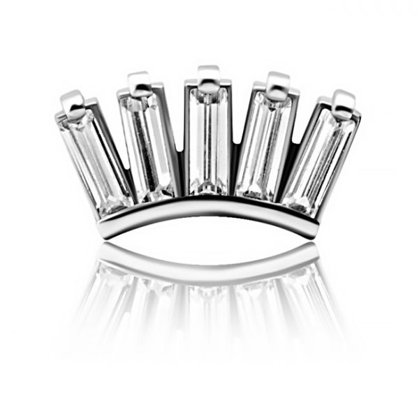 LABRET-PIERCING-KRONE MIT KRISTALLEN IM BAGUETTE-SCHLIFF