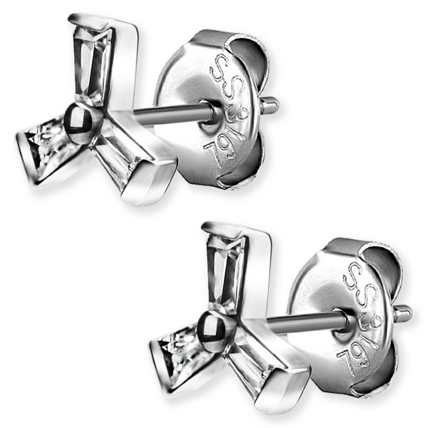 Boucles d’oreilles avec moulins à vent en Cubic Zirconia