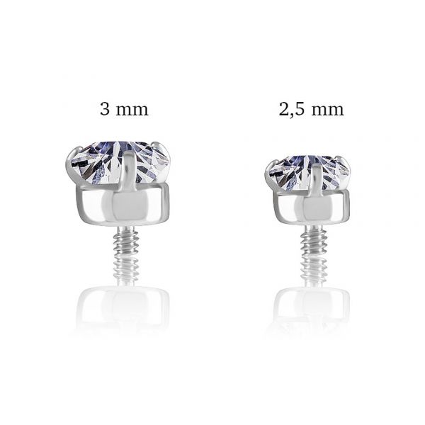 LABRET CON CRISTALLO BIANCO IN CUBIC ZIRCONIA