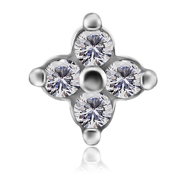 FLOWER-SHAPED ATTACHMENT WITH CUBIC ZIRCONIA